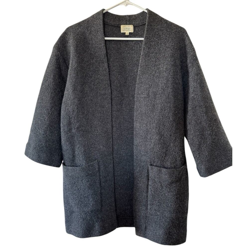 Aritzia Wilfred Extra Fine Merino Wool Open Front Cardigan Gray Women’s XS